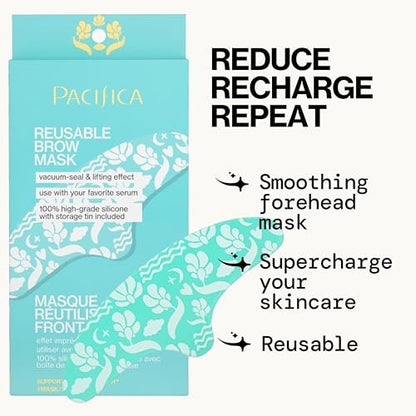 Pacifica Reusable Brow Mask – 100% Silicone Forehead Wrinkle Patch for Brow Lift, Anti-Wrinkle Pad Smooths Frown Lines, Vegan & Cruelty-Free, 1 Piece