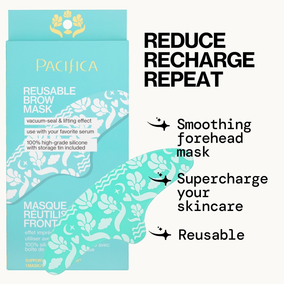 Pacifica Reusable Brow Mask – 100% Silicone Forehead Wrinkle Patch for Brow Lift, Anti-Wrinkle Pad Smooths Frown Lines, Vegan & Cruelty-Free, 1 Piece - görsel 9