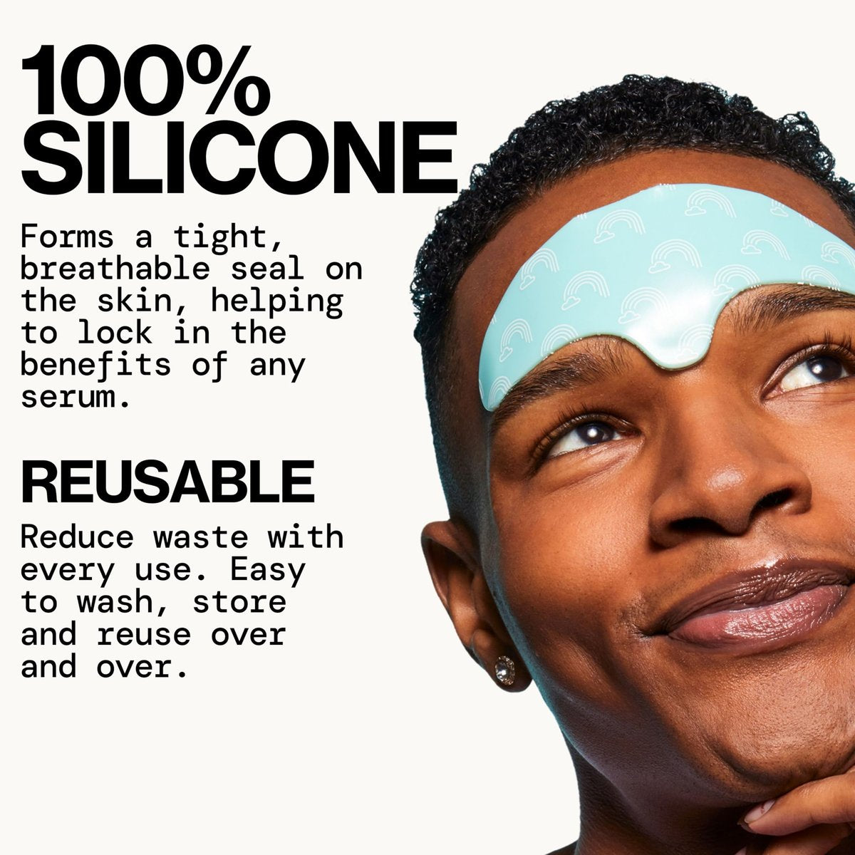 Pacifica Reusable Brow Mask – 100% Silicone Forehead Wrinkle Patch for Brow Lift, Anti-Wrinkle Pad Smooths Frown Lines, Vegan & Cruelty-Free, 1 Piece - görsel 3