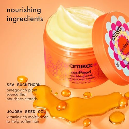 Amika Soulfood Nourishing Mask - 3.3 Fl Oz | Hydrating Hair Mask for Dry, Damaged, and Curly Hair Avelisse