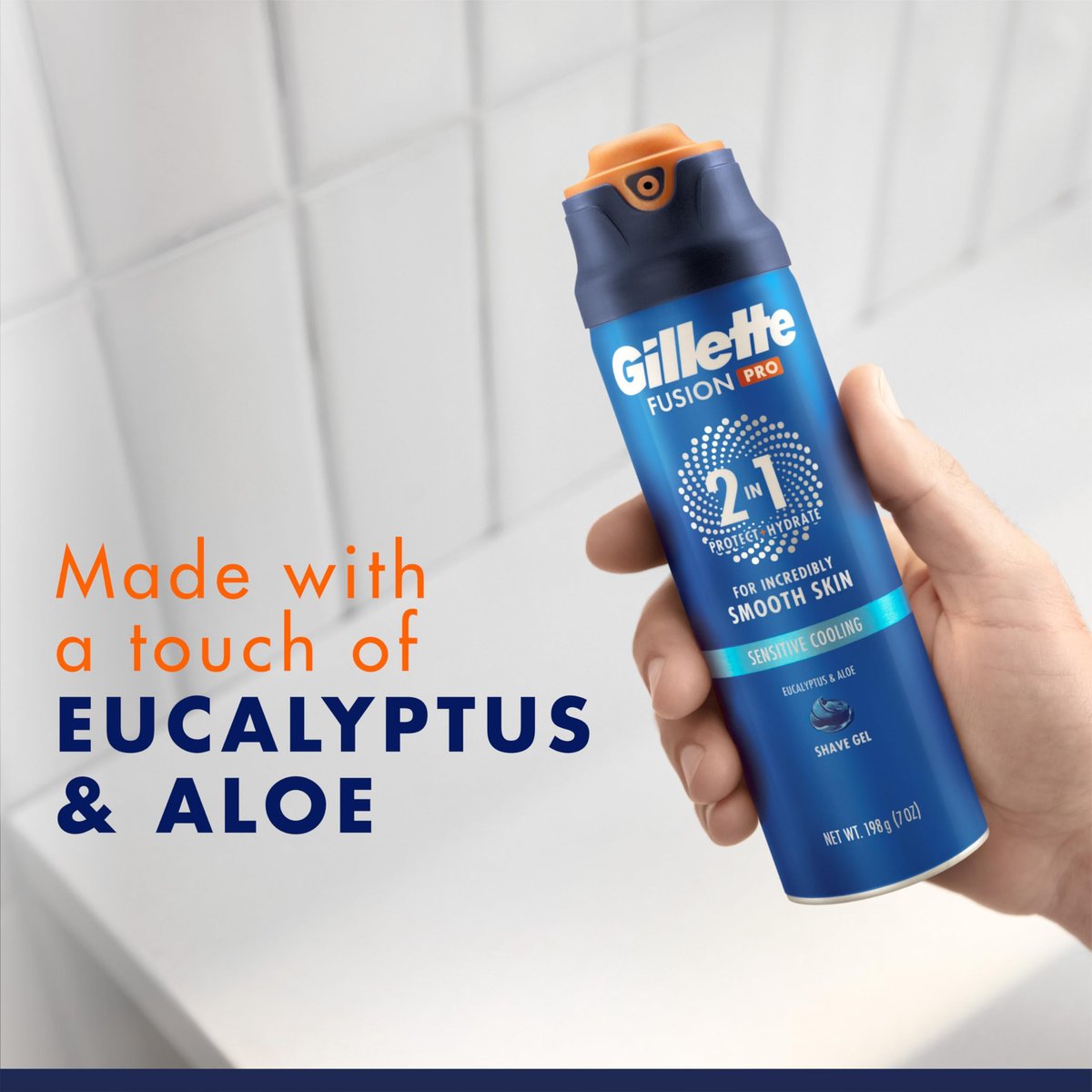 Gillette PRO Shaving Gel for Men – Cools to Soothe Skin & Hydrates Facial Hair, ProGlide Sensitive 2-in-1 Shave Gel, 7 oz - görsel 9