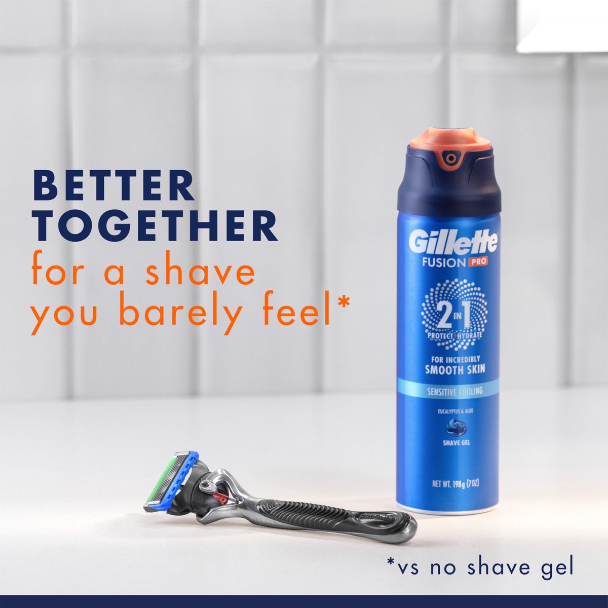 Gillette PRO Shaving Gel for Men – Cools to Soothe Skin & Hydrates Facial Hair, ProGlide Sensitive 2-in-1 Shave Gel, 7 oz - görsel 5