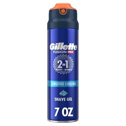Gillette PRO Shaving Gel for Men – Cools to Soothe Skin & Hydrates Facial Hair, ProGlide Sensitive 2-in-1 Shave Gel, 7 oz