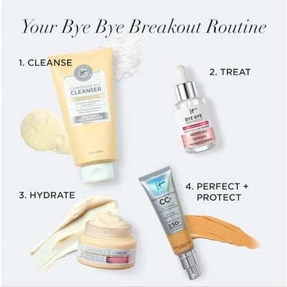 IT Cosmetics Bye Bye Breakout Acne Treatment Face Serum - 2% Salicylic Acid & 3% Lactic Acid - Reduces Pimples in 3 Days & Fades Post-Acne Marks in 8 Weeks - 1 Fl. Oz Avelisse