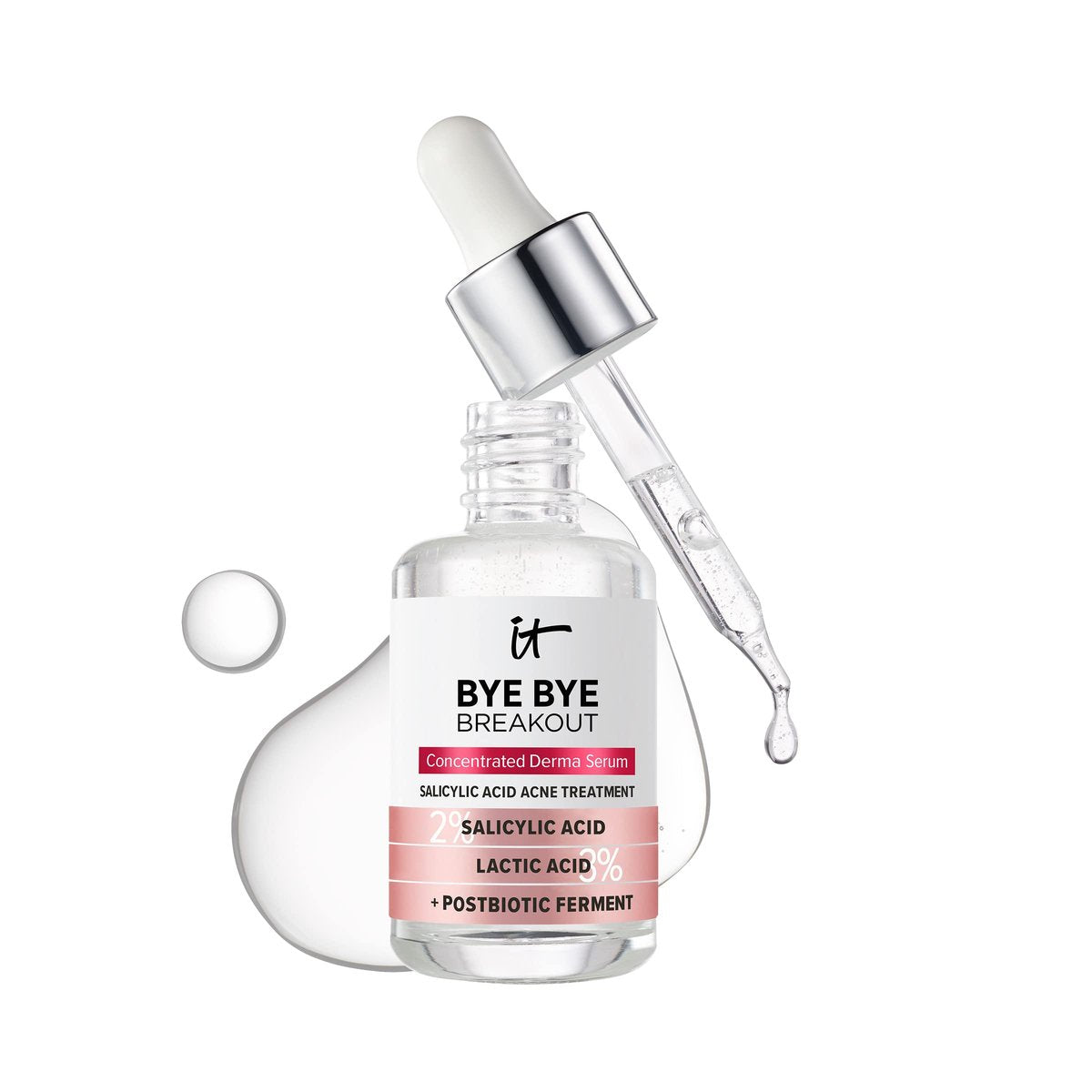 IT Cosmetics Bye Bye Breakout Acne Treatment Face Serum - 2% Salicylic Acid & 3% Lactic Acid - Reduces Pimples in 3 Days & Fades Post-Acne Marks in 8 Weeks - 1 Fl. Oz Avelisse