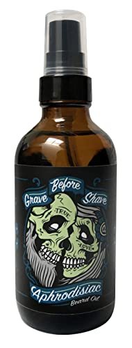Grave Before Shave Leather/Cedar-Wood Scent Beard Oil – 4 oz Big Bottle Avelisse