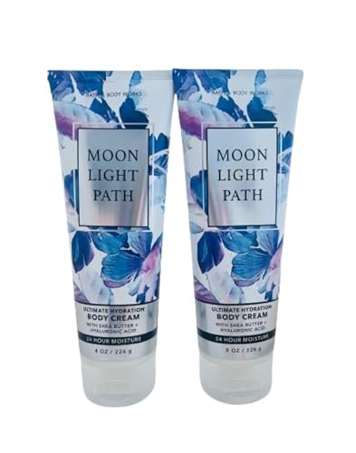 Bath & Body Works Moonlight Path Body Cream Gift Set (2 x 8 oz) - Enchanting Floral Scent Avelisse