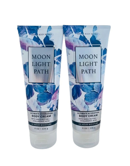 Bath & Body Works Moonlight Path Body Cream Gift Set (2 x 8 oz) - Enchanting Floral Scent Avelisse