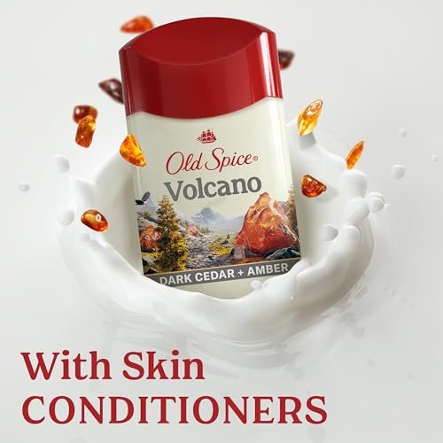 Old Spice Men's Antiperspirant & Deodorant Volcano with Charcoal, 2.6 oz (Pack of 3) + Travel-Size Swagger Body Wash Avelisse