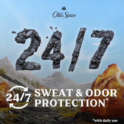 Old Spice Men's Antiperspirant & Deodorant Volcano with Charcoal, 2.6 oz (Pack of 3) + Travel-Size Swagger Body Wash Avelisse