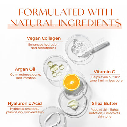 Skin 2.0 Vitamin C & Collagen Face Moisturizer - Anti-Aging, Skin Tightening, Brightening - Dermatologist Tested, Clean Beauty, Cruelty-Free, Korean Skincare - 1.69 Fl Oz