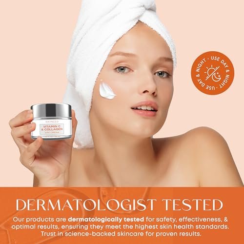Skin 2.0 Vitamin C & Collagen Face Moisturizer - Anti-Aging, Skin Tightening, Brightening - Dermatologist Tested, Clean Beauty, Cruelty-Free, Korean Skincare - 1.69 Fl Oz - görsel 11