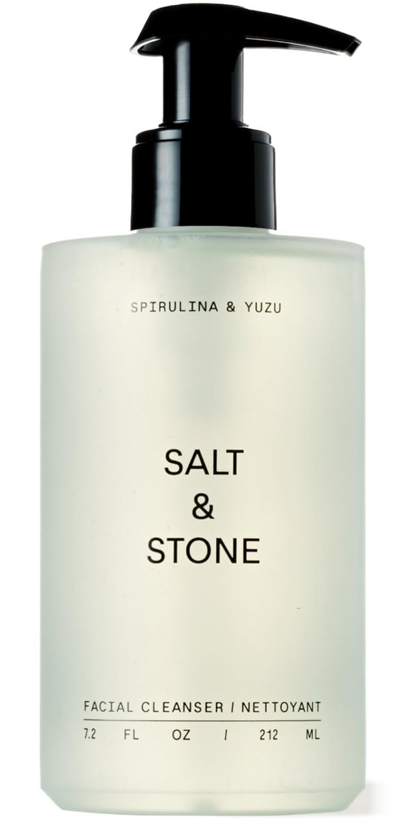 Salt & Stone Facial Cleanser for Women & Men, Spirulina & Yuzu Gentle Facial Wash with Hyaluronic Acid & Squalane, For All Skin Types, Vegan & Cruelty Free, 7.2 oz Avelisse