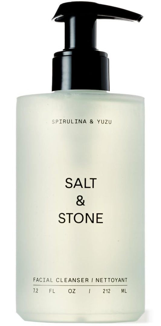 Salt & Stone Facial Cleanser for Women & Men, Spirulina & Yuzu Gentle Facial Wash with Hyaluronic Acid & Squalane, For All Skin Types, Vegan & Cruelty Free, 7.2 oz Avelisse