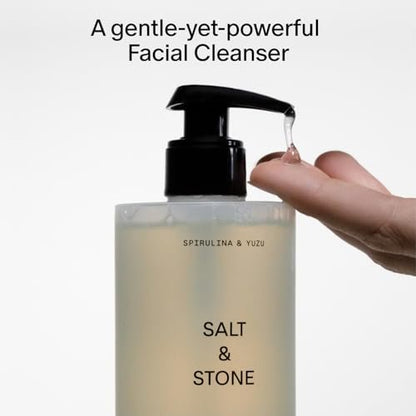 Salt & Stone Facial Cleanser for Women & Men, Spirulina & Yuzu Gentle Facial Wash with Hyaluronic Acid & Squalane, For All Skin Types, Vegan & Cruelty Free, 7.2 oz Avelisse