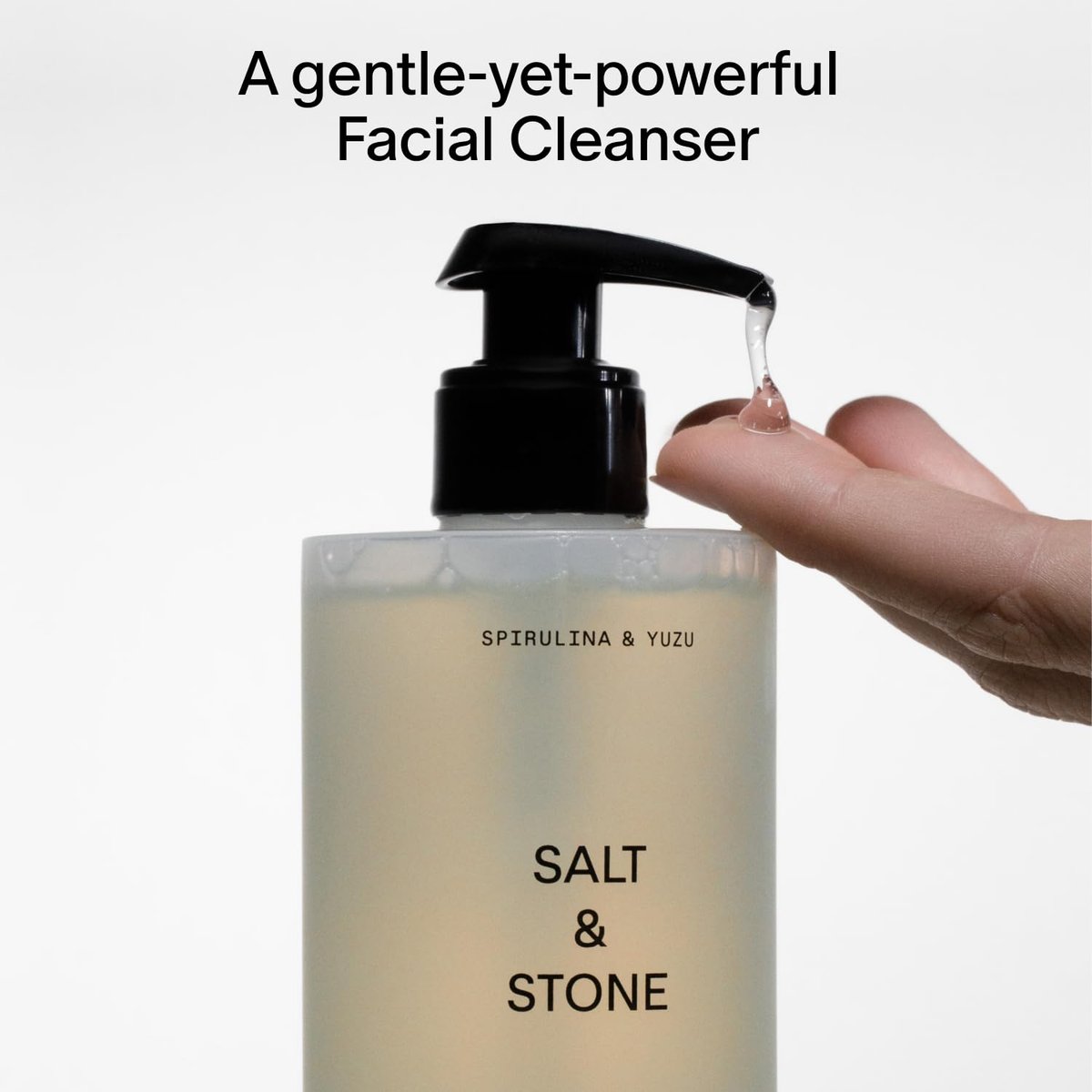 Salt & Stone Facial Cleanser for Women & Men, Spirulina & Yuzu Gentle Facial Wash with Hyaluronic Acid & Squalane, For All Skin Types, Vegan & Cruelty Free, 7.2 oz Avelisse