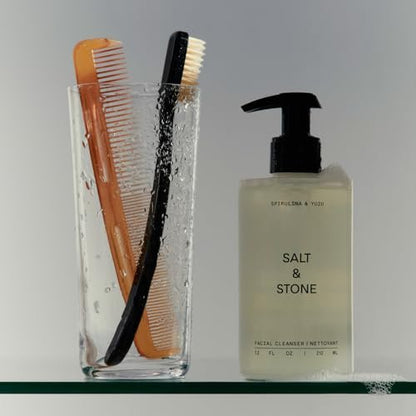Salt & Stone Facial Cleanser for Women & Men, Spirulina & Yuzu Gentle Facial Wash with Hyaluronic Acid & Squalane, For All Skin Types, Vegan & Cruelty Free, 7.2 oz Avelisse