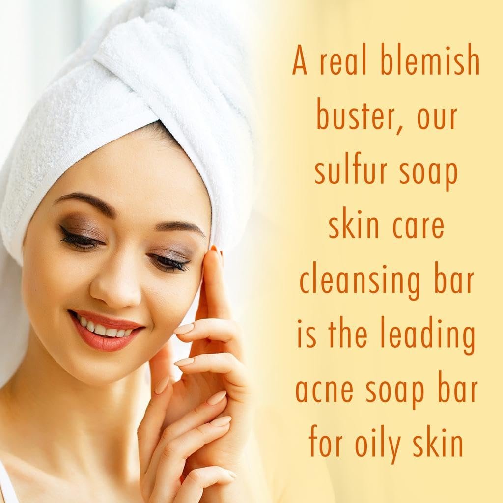Natrulo 10% Sulfur Soap Cleansing Bar for Face & Body – All Natural Acne Treatment with Lemongrass, Tea Tree Oil & Vitamin E – Made in USA (4 oz, Pack of 2) - görsel 10