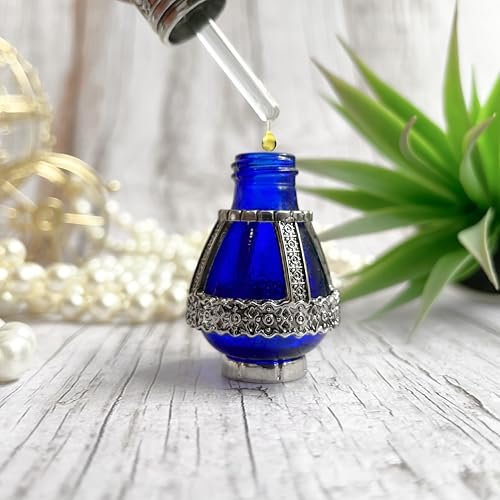 3 Arches USA Spikenard Anointing Prayer Oil in Reusable Blue Cobalt Glass Vial, 0.24 fl oz (7 ml) Avelisse