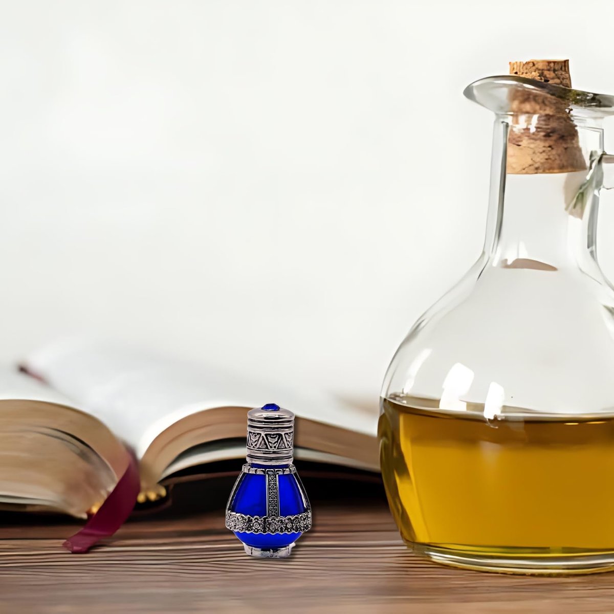 3 Arches USA Spikenard Anointing Prayer Oil in Reusable Blue Cobalt Glass Vial, 0.24 fl oz (7 ml) Avelisse
