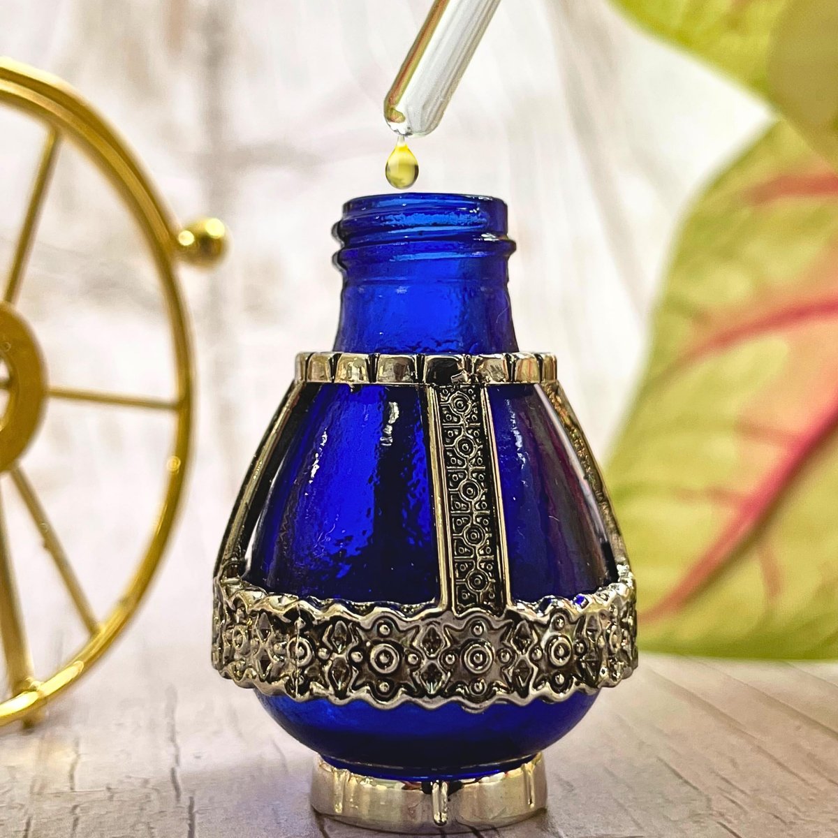 3 Arches USA Spikenard Anointing Prayer Oil in Reusable Blue Cobalt Glass Vial, 0.24 fl oz (7 ml) Avelisse