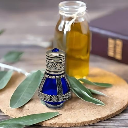 3 Arches USA Spikenard Anointing Prayer Oil in Reusable Blue Cobalt Glass Vial, 0.24 fl oz (7 ml) Avelisse