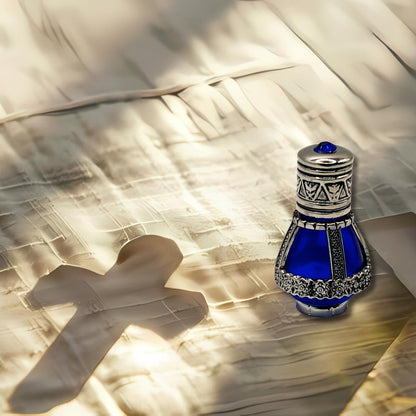 3 Arches USA Spikenard Anointing Prayer Oil in Reusable Blue Cobalt Glass Vial, 0.24 fl oz (7 ml) Avelisse