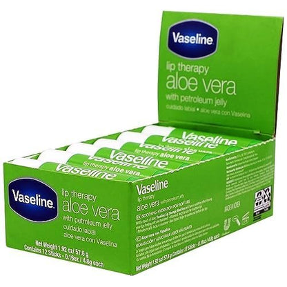 Vaseline Lip Therapy Aloe Vera Lip Balm - 12 Pack