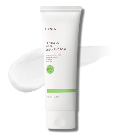 IUNIK Centella Mild Cleansing Foam – pH-Balancing Gentle Facial Cleanser with Centella Asiatica & BHA for Soothing, Moisture Care – Korean Skincare for Oily, Dry & Sensitive Skin (4.05 oz) Avelisse