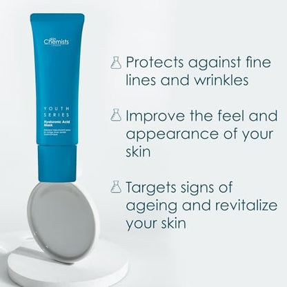 skinChemists Youth Series 1% Hyaluronic Acid Face Mask – Hydrating & Plumping Mask for Smooth, Soft & Radiant Skin (50ml)