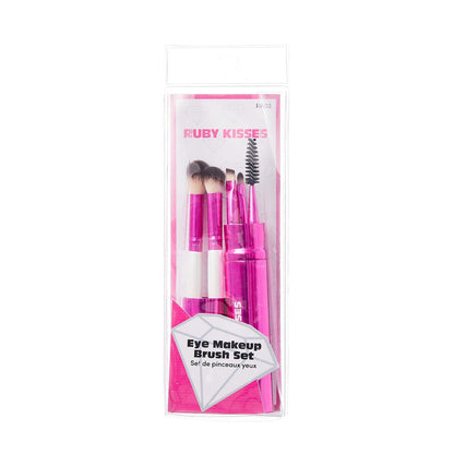 Ruby Kisses Travel Size Eye Makeup Brush Set – 5 PCS Synthetic Brushes with Case