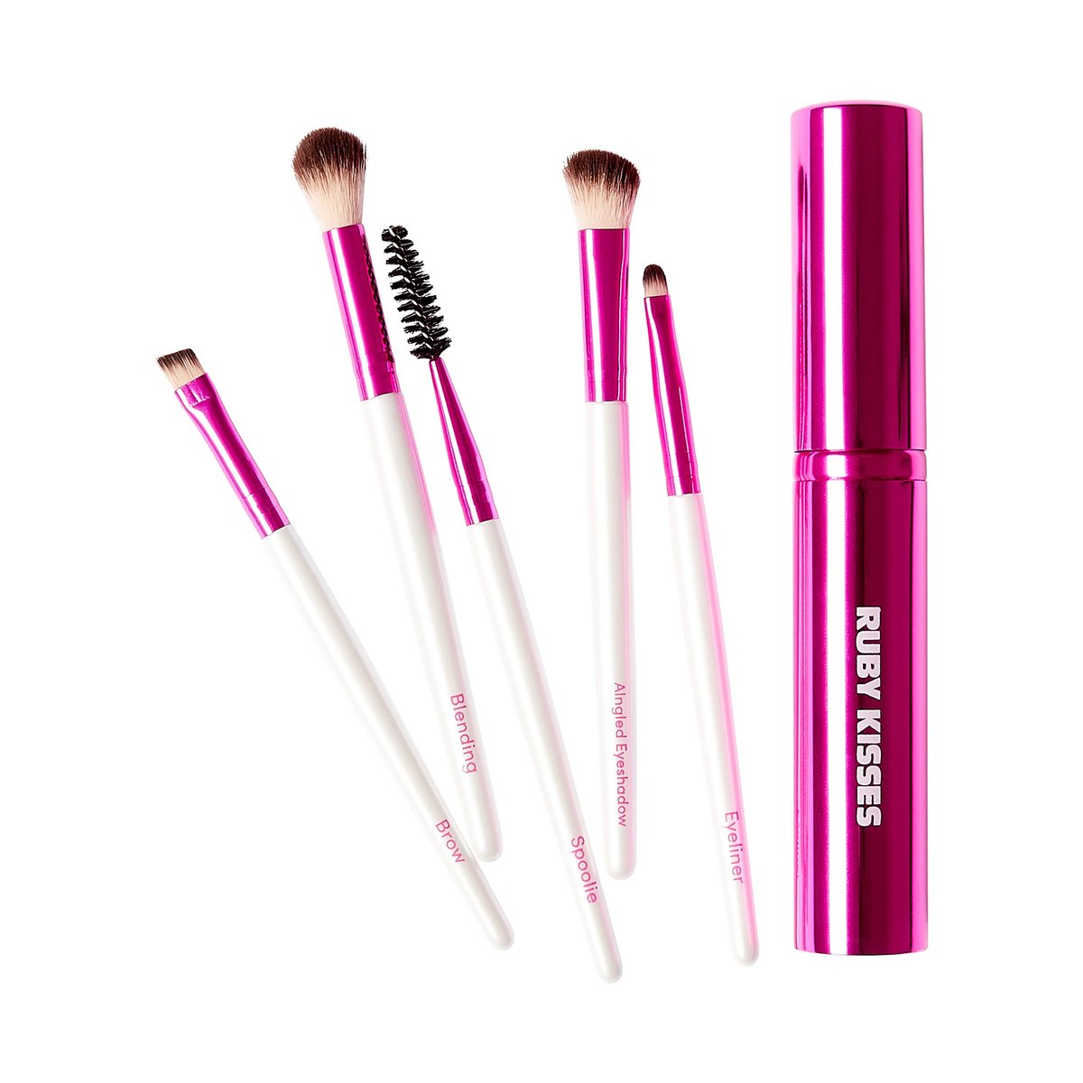 Ruby Kisses Travel Size Eye Makeup Brush Set – 5 PCS Synthetic Brushes with Case - görsel 1