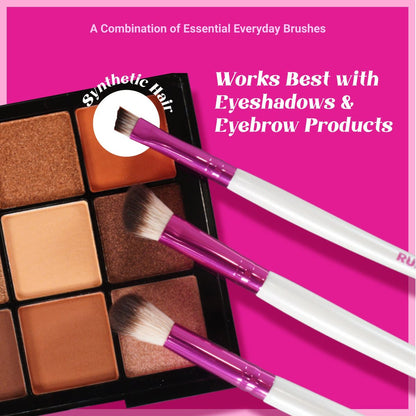 Ruby Kisses Travel Size Eye Makeup Brush Set – 5 PCS Synthetic Brushes with Case