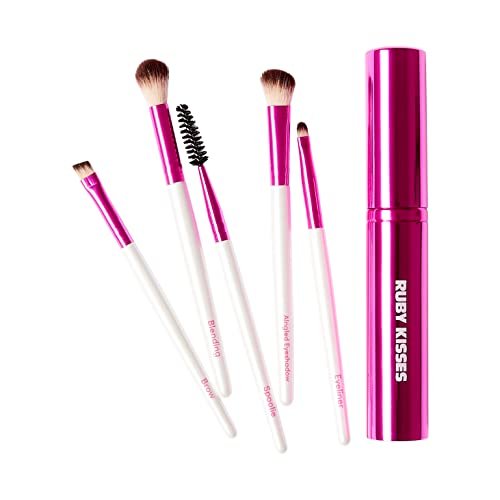 Ruby Kisses Travel Size Eye Makeup Brush Set – 5 PCS Synthetic Brushes with Case - görsel 2