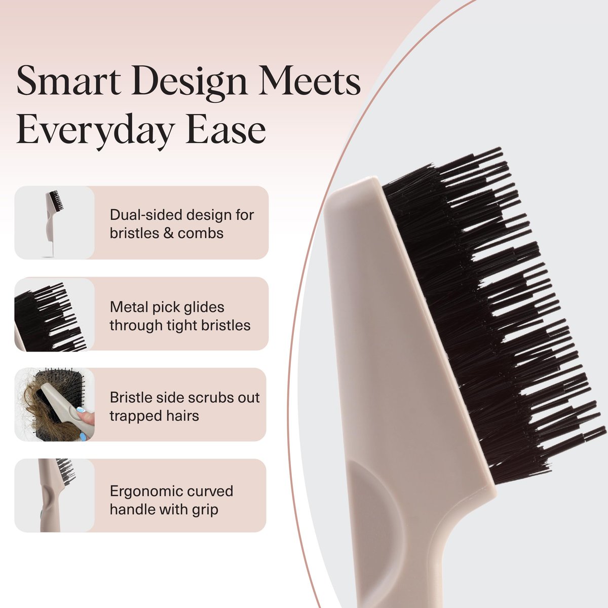 Kitsch Hair Brush Cleaner Tool – Double-Sided 2-in-1 Brush Cleaner for Hair Brushes & Combs | Eco-Friendly Cleaning Tool with Pick & Bristles | Hair Stylist Essentials - görsel 7