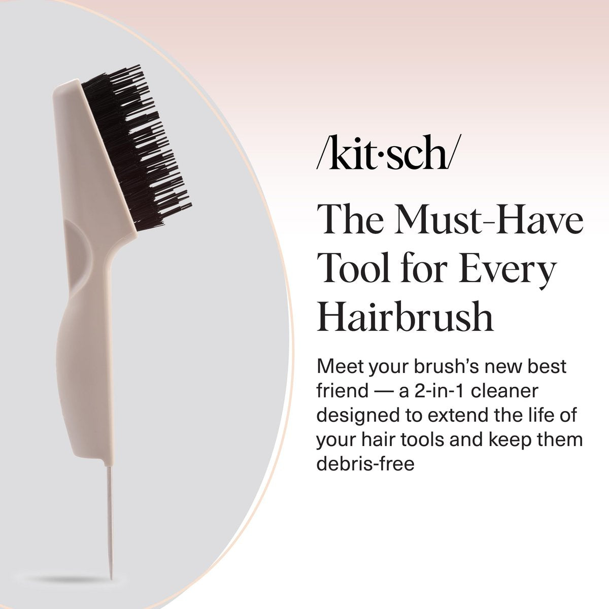 Kitsch Hair Brush Cleaner Tool – Double-Sided 2-in-1 Brush Cleaner for Hair Brushes & Combs | Eco-Friendly Cleaning Tool with Pick & Bristles | Hair Stylist Essentials - görsel 3