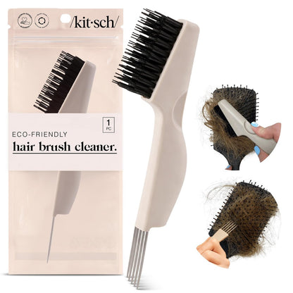 Kitsch Hair Brush Cleaner Tool – Double-Sided 2-in-1 Brush Cleaner for Hair Brushes & Combs | Eco-Friendly Cleaning Tool with Pick & Bristles | Hair Stylist Essentials
