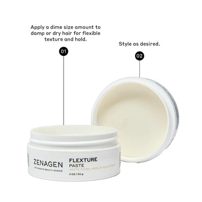 ZENAGEN Flexture Paste | Matte Finish, Medium Hold Styler, Microfiber Formula with Geranium Extract + Aloe Leaf Juice, Vegan, Plant-Based, All Hair Types, 2 oz Avelisse