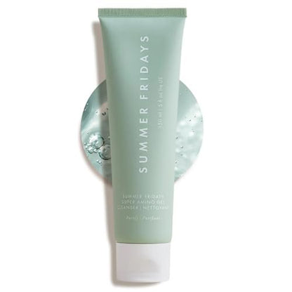 Summer Fridays Super Amino Gel Facial Cleanser – Gentle pH-Balanced Face Wash & Makeup Remover, Calms Irritation, Hydrates & Nourishes Skin, 5 Fl Oz Avelisse