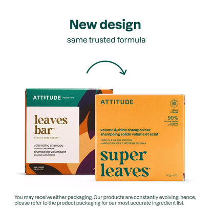 ATTITUDE Volume & Shine Shampoo Bar for Thin and Flat Hair – Natural Origin, EWG Verified, Soy Protein & Red Clay, Vegan, Orange Blossom & Eucalyptus, 4 oz Avelisse