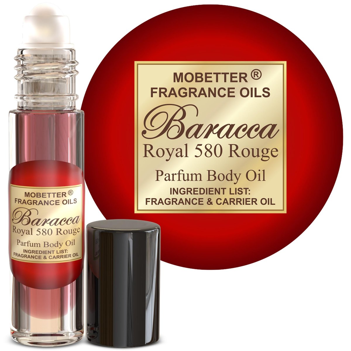 MOBETTER FRAGRANCE OILS Baracca Royal 580 Rouge 0.33 Oz Perfume Fragrance Body Oil for Unisex - görsel 1