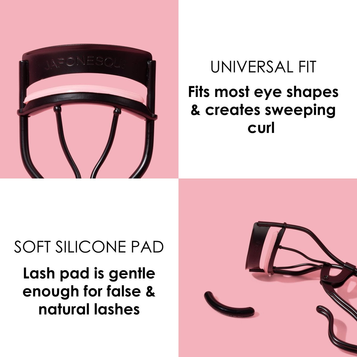 JAPONESQUE Professional Volumizing Lash Curler – Long-Lasting Curl for Natural & False Lashes, Fits Most Eye Shapes & Large Eyes, Includes 1 Refill Pad - görsel 5