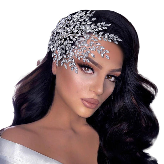 TRiXY Silver Crystal Wedding Headband - Elegant Rhinestone Hair Piece for Brides & Bridesmaids Avelisse