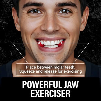 NEW VERSION Jaw Exerciser for Men and Women | 4 Resistance Levels Powerful Jaw Trainer Set | Defines Jawline & Tones the Face | Helps Reduce Double Chin Avelisse