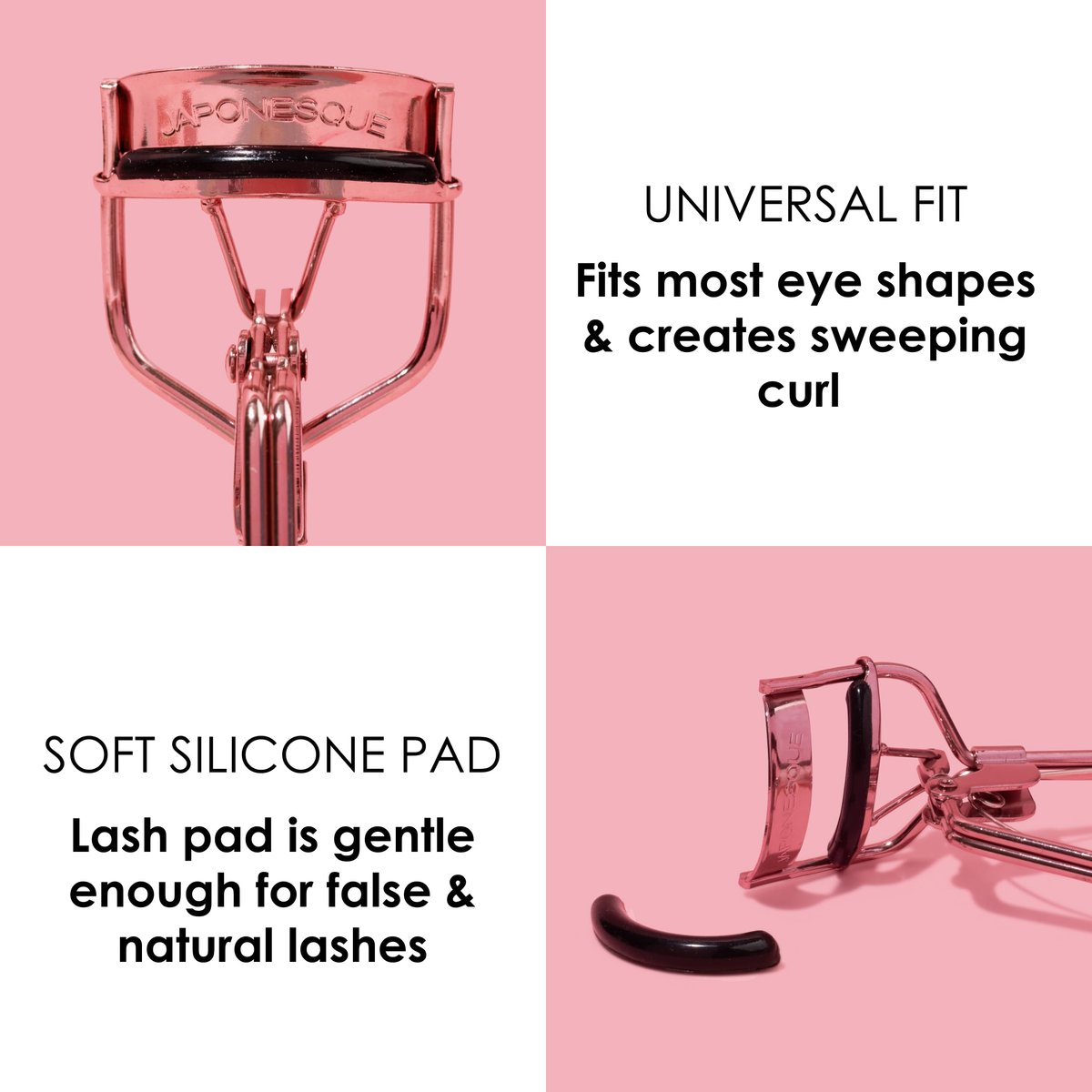 JAPONESQUE Comfort Grip Eyelash Curler – Universal Fit for Natural & False Lashes, Long-Lasting Curl (Limited Edition Pink) - görsel 3