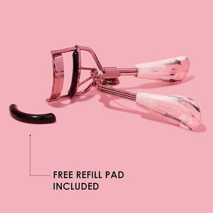JAPONESQUE Comfort Grip Eyelash Curler – Universal Fit for Natural & False Lashes, Long-Lasting Curl (Limited Edition Pink)