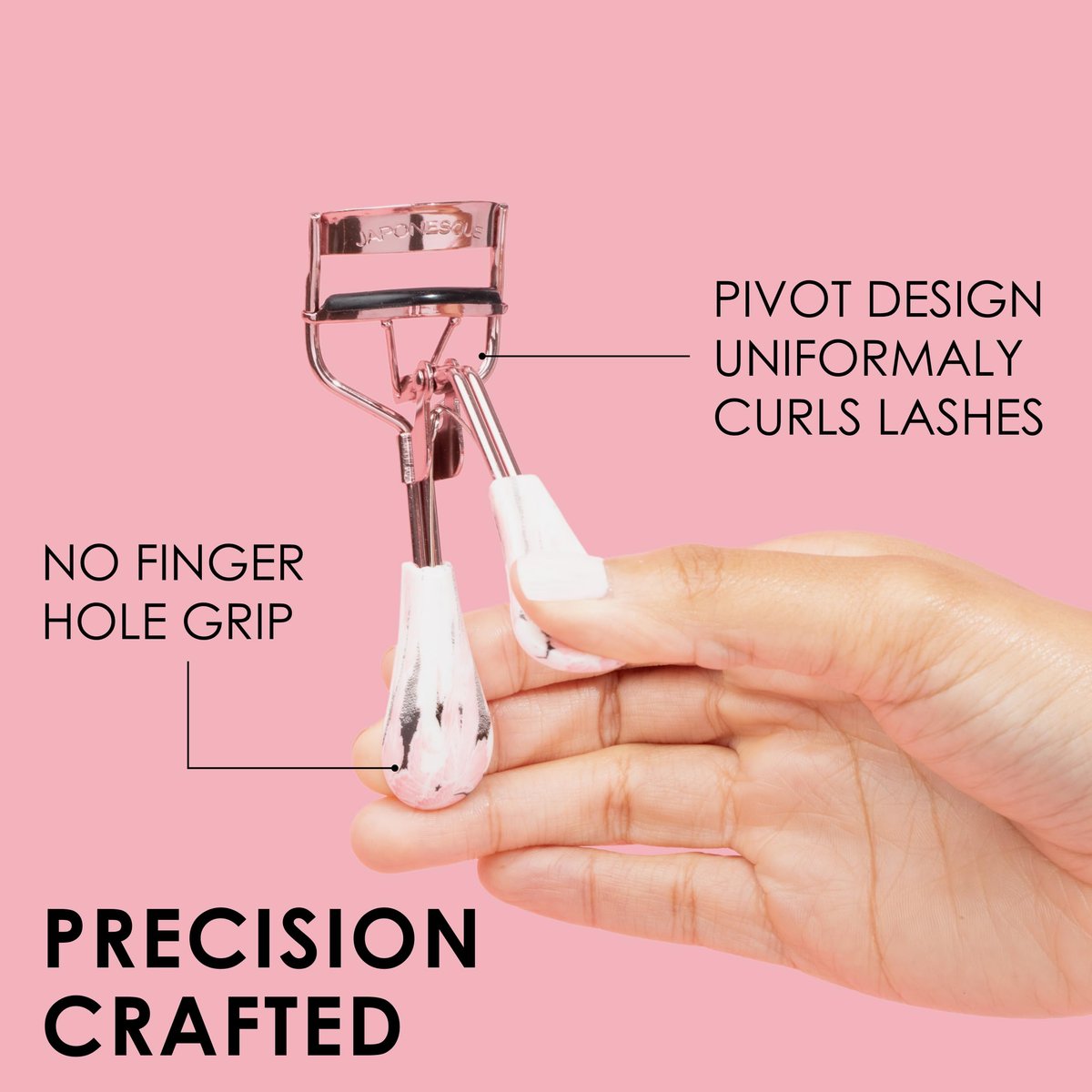 JAPONESQUE Comfort Grip Eyelash Curler – Universal Fit for Natural & False Lashes, Long-Lasting Curl (Limited Edition Pink) - görsel 11