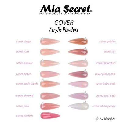 Mia Secret COVER PINKISH Acrylic Powder (1oz) for Flawless Nail Extensions