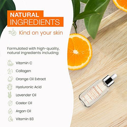 Natural Chemist Vitamin C Serum With Collagen - Dermatologist Tested, Skin Brightening, Anti-Aging, Acne Treatment, Fades Dark Spots, Cruelty Free Korean Skin Care For All Skin Types - 1.69 oz