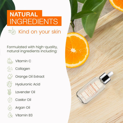 Natural Chemist Vitamin C Serum With Collagen - Dermatologist Tested, Skin Brightening, Anti-Aging, Acne Treatment, Fades Dark Spots, Cruelty Free Korean Skin Care For All Skin Types - 1.69 oz